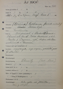 Ousehanou Ogli från Persien kommer till Stockholm 1906 - polishandling från utlänningsexpeditionen