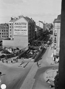 Götgatan under tunnelbyggnad, 24/8 1932.