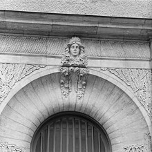Linnégatan 52. Detalj av portalen