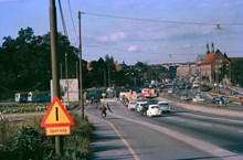Trafik på Södertäljevägen vid Hägerstensvägen