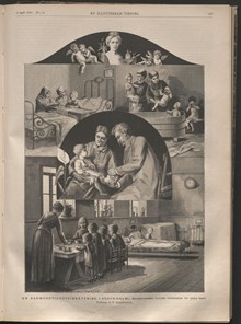 "En barmhertighetsinrättning i Stockholm : Kronprinsessan Lovisas Vårdanstalt för sjuka barn" - tryckt illustration 1881
