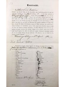 Utackorderingskontrakt från Uppfostringsanstalten för gossar 1891