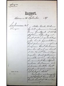 Polisrapport om Carl Andersson misstänkt för ”otukt” 1887 