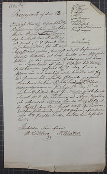 Polisrapport efter undersökning i Johanna Segerströms hem, angående fallet Carl Fredrik Löfqvist – 12 maj 1820