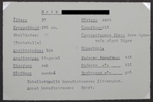 Rasbiologisk beskrivning av Eriks ansiktsform och huvudmått i skolarbete 1938-1939