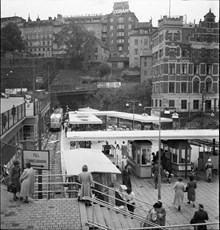 Slussen, Ängbyvagnar vid tunnelbanestation 1949
