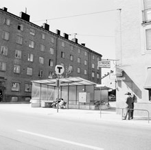 Tunnelbanenedgången station Thorildsplan 1957