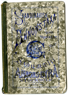 Skandinavisk Annonstaxa från S. Gumaeli Annons-byrå april 1891