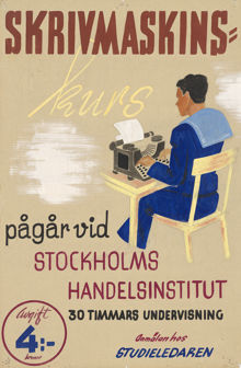 Affisch för skrivmaskinskurs