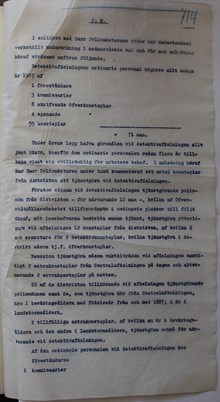 PM om kriminalpolisens personalbehov under första världskriget
