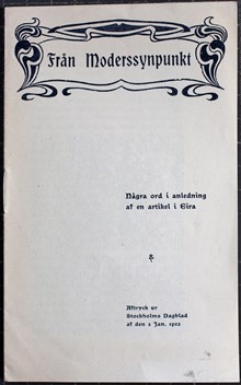 Från moderssynpunkt - ett anonymt inlägg i sedlighetsdebatten från 1902