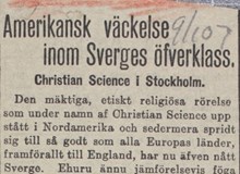 Amerikansk väckelse inom Sveriges överklass - Christan Science i Stockholm