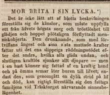 Mor Brita i sin lycka - socialreportage av Wendela Hebbe i Aftonbladet 4 februari 1846