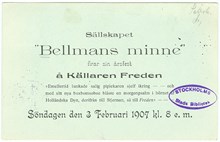 Sällskapet Bellmans minne. Årsfest 1907