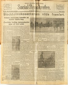 Stockholmskosackernas vilda framfart - om demonstrationen på Gustav Adolfs torg, juni 1917
