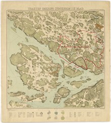 Trakten omkring Stockholm i 9 blad 1861 – kartblad 2 ”Vestra bladet”, översett 1891