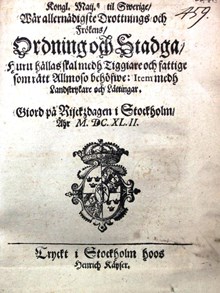 Bestämmelser om ”Zigeuner eller Tattare” 1642