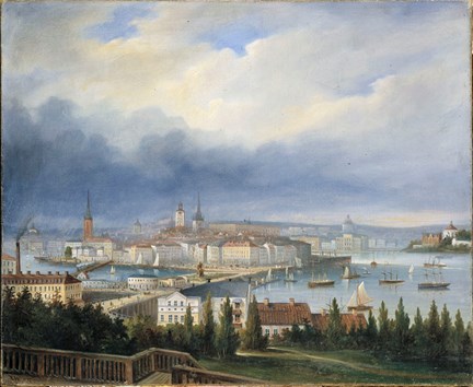 Utsikt från Mosebacke 1875. 