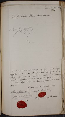August Strindbergs och Siri von Essens gemensamma skilsmässoansökan - 1887