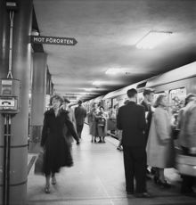 Tunnelbanestation Medborgarplatsen år 1952