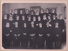 Examensdags för elever vid Barnmorskeläroanstalten i Stockholm 1945