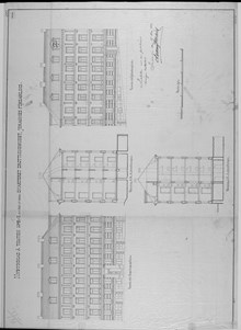 Underlag för bygglov år 1883, fastigheten Drottninghuset 2,3