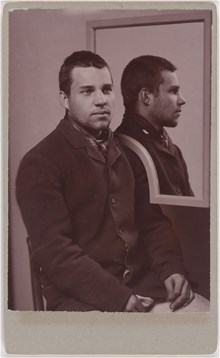 Porträtt av Ture "Turken" Eriksson - medlem i i inbrottsligan "Stora ligan" 1895 