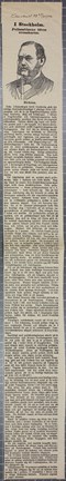 Tidningsartikel i Fäderneslandet, 21 april 1902: I Stockholm. Polissablarne öfver svenskarne. Överst en bild av en man med pincené, mustasch och polisonger.