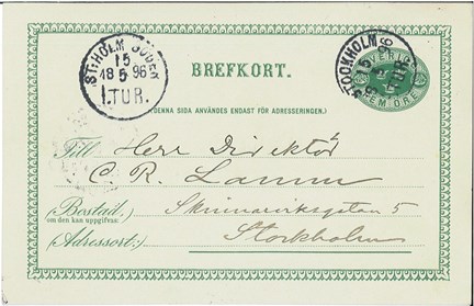 Brev från Salomon August Andrée till Carl Robert Lamm angående donation till Polarexpeditionen 1897