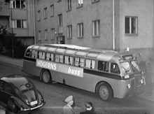 Högerns filmbuss, användes i 1952 års valrörelse. Bussen visade Stockholmshögerns valfilm