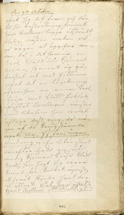 Sidor ur protokollet med kapten Skottes vittnesmål 1810.