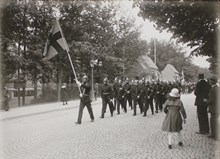 Brandmän på Svenska flaggans dag 1920  