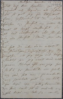 Wendela Hebbe om friherre Leijonhufvuds död och den sörjande änkan - brev 1843