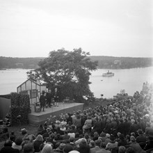 Friluftsteater vid Fåfängan. Utsikt mot Waldemarsudde
