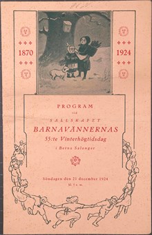 Program för Sällskapet Barnavännernas vinterhögtidsfest 1924