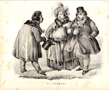 "Hufvudstadens nöjen - De stadgade" (teckning 1841) 