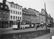 Spårvagnståg på Hornsgatan 1929