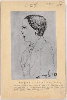 August Strindberg tecknad av brodern Axel år 1862