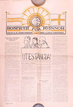 Tidning utgiven till det första allmänna mötet om kvinnors rösträtt 1909