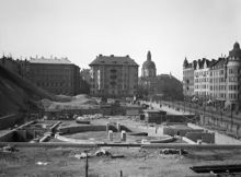 Starten på byggandet av Stockholms stadsbibliotek
