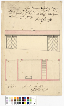 Ritning över hus i kvarteret Paris