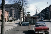 Södertörnsbussarnas terminal på Ringvägen 1966