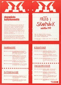 Programblad, Skarpnäcks kulturkommitté 1974