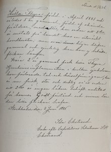 Tysta skolan - ansökan om plats för dövstumma Thyra 1886
