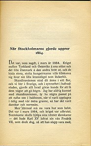 När Stockholmarne gjorde uppror 1864 / Adolf Hellander