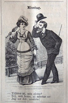Misstag. Bildskämt i Söndags-Nisse – Illustreradt Veckoblad för Skämt, Humor och Satir, nr 38, den 22 september 1878
