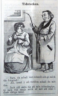 Antisemitiskt bildskämt i Söndags-Nisse – Illustreradt Veckoblad för Skämt, Humor och Satir, nr 50, den 15 december 1878