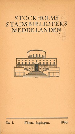 Omslag Stockholms stadsbiblioteks meddelanden 1930