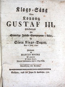 "Klago-Sång Öfwer Konung Gustaf III" 1792