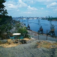 Utsikt från Fåfängan mot Stadsgårdshamnen och Strömmen